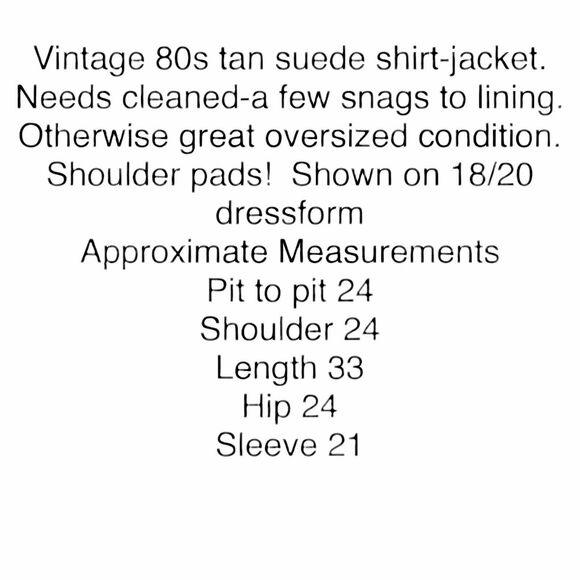 Suede Shirt Jacket Comint Women's Vintage 80s Tan Genuine Leather size M Retro - Picture 12 of 12